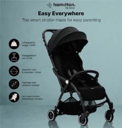 Hamilton By Yoop X1 Plus Buggy – Nieuw, Hoger, Uitgebreider 2023 Model – Premium Stroller Met One Hand Folding Technologie – Zwart – Lichte, Verstelbare En Wendbare Kinderwagen Met Vele Gemakken -Aanbiedingen BIBS Winkel 1140x1200 6
