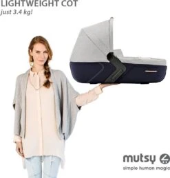 MUTSY - IGO - Kinderwagen - Onderstel: Heritage Green Blue I2 - Reiswieg: IGO Midnight -Aanbiedingen BIBS Winkel 1144x1200 13