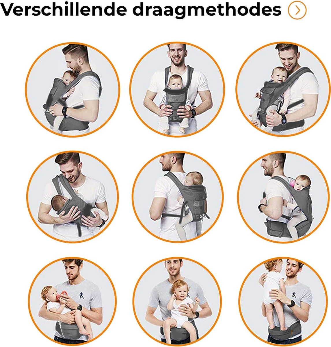Deryan Pack Luxe Ergonomische Draagzak Babydrager + Opbergvakjes Grijs 11 Deryan Pack Luxe Ergonomische Draagzak Babydrager + Opbergvakjes Grijs - Afbeelding 11
