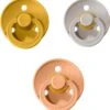 Bibs Fopspenen Set 3 Stuks 6-18 Maanden (Mustard Oker Geel, Sand, Peach) Maat 2 Tut