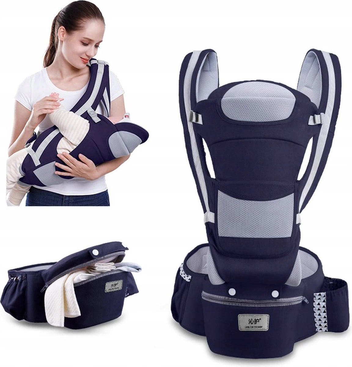 Merkloos Ergonomische Babydraagzak - 15 In 1 - Donkerblauw - 0 Tot 48 Maanden - Babydrager -Buikdrager En Rugdrager - Baby Draagzak - Ergonomisch - Heupdrager 1 Merkloos Ergonomische Babydraagzak - 15 In 1 - Donkerblauw - 0 Tot 48 Maanden - Babydrager -Buikdrager En Rugdrager - Baby Draagzak - Ergonomisch - Heupdrager