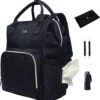 NanaBeebi Luiertas Rugzak Met Verschoonmatje - Zwart - Inclusief Flessenwarmhouder - Kinderwagenhaken En Isoleervak