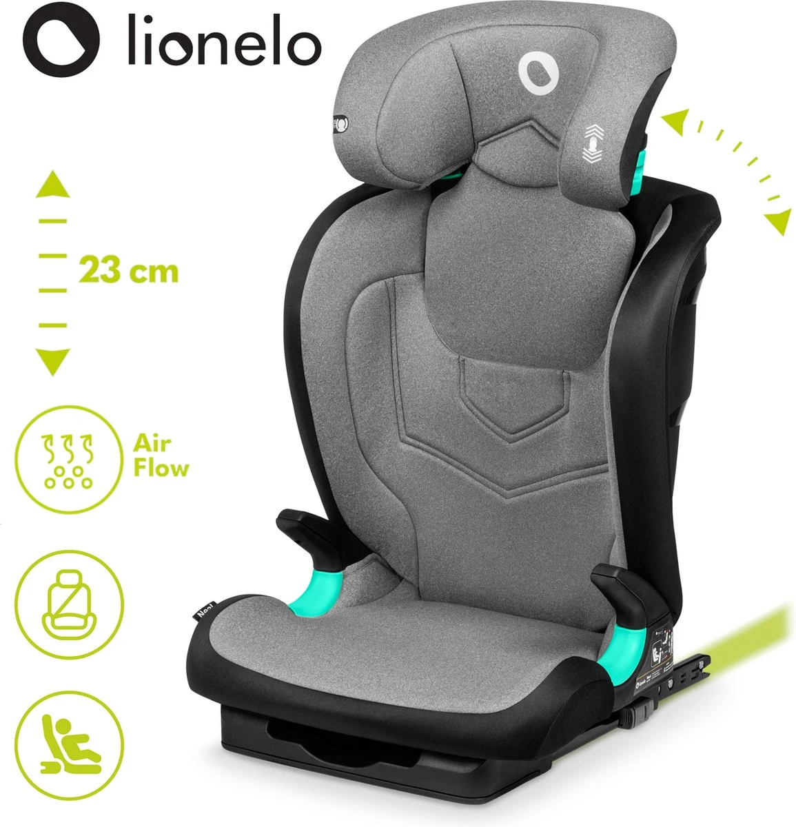 Lionelo Neal - Premium Autostoel - Hoofdsteunverstelling - Ventilatiesysteem - ISOFIX Tot 12 Jaar 1 Lionelo Neal - Premium Autostoel - Hoofdsteunverstelling - Ventilatiesysteem - ISOFIX Tot 12 Jaar