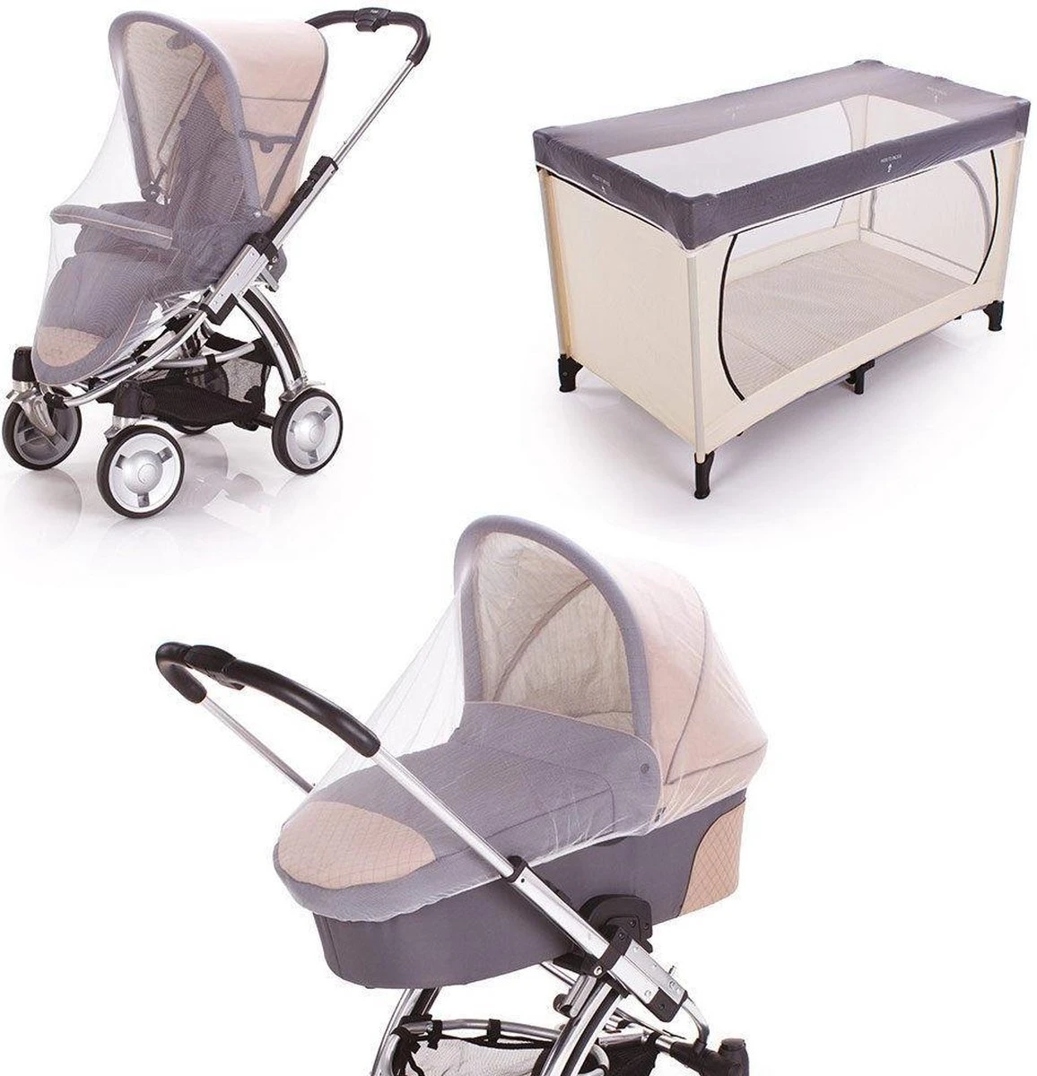 Universele Klamboe – Muggen- & Insectengaas Babybed – Muskieten En Muggennet – Voor Ledikant Kinderwagen Campingbedje – Wit 7 Universele Klamboe – Muggen- & Insectengaas Babybed – Muskieten En Muggennet – Voor Ledikant Kinderwagen Campingbedje – Wit - Afbeelding 7