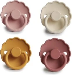 BIBS FRIGG Fopspeen - Set Van 4 - Maat 1 - Kleur Blush, Powder Blush, Cream, Honey Gold - Leeftijd 0 Tot 6 Maanden