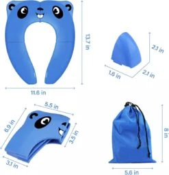 Merkloos Panda Toiletbril - Opvouwbaar In Opbergtasje - Voor Kinderen - WC Bril Verkleinen - Zindelijkheidstraining - Blauw -Aanbiedingen BIBS Winkel 1158x1200