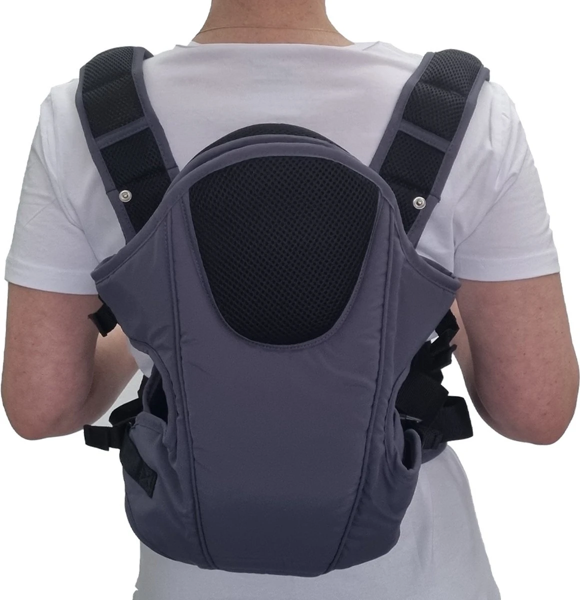 Merkloos Ergonomische Babydrager - Grijs - Draagzak - Voor Buik En Rug 3 Merkloos Ergonomische Babydrager - Grijs - Draagzak - Voor Buik En Rug - Afbeelding 3