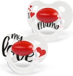 Medela Baby Fopspeen Original Hoge Acceptatie Orthdontisch Ergonomische Vorm - Signature Love Mama - 0-6 Maanden - 2 Stuks