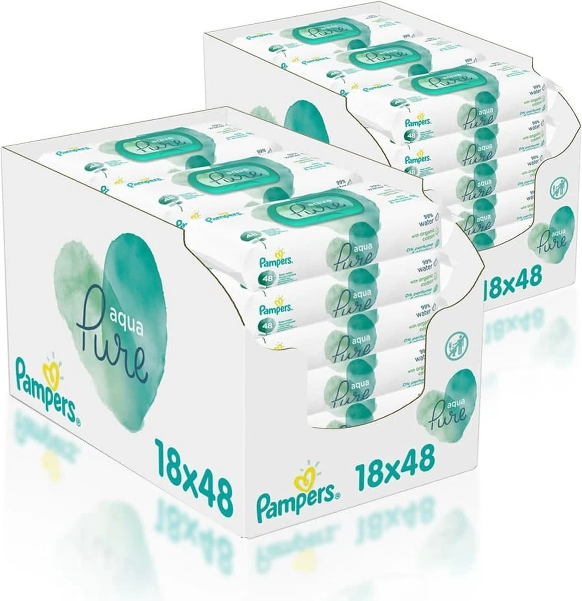 Pampers® Pampers - Aqua Pure - Billendoekjes - 1728 Doekjes - 36 X 48 1 Pampers® Pampers - Aqua Pure - Billendoekjes - 1728 Doekjes - 36 X 48