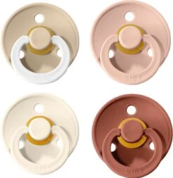 Bibs Fopspeen 18+ Maanden| Set 4 Stuks| Glow In The Dark Vanilla, Peach Sunset, Blush, Ivory|Maat 3|T3