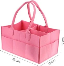 Merkloos Luiertas Vilt - Roze - Vilt - 32 X 22 X 19 Cm - Luier Organizer - Draagbare Organiser Met Handige Vakken - Verzorgingstas -Aanbiedingen BIBS Winkel 1164x1200 14