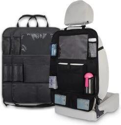 Merkloos Luxe En Stevige Autostoel Organizer Met Tablethouder – Auto Organizer – Auto/Accessoires/Bescherming – 45*65cm – Zwart - 1 Stuk