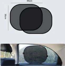 Zonnescherm Auto Baby - Zonwering Auto Met Zuignappen - Zonnescherm Auto Zijruit Zwart - Auto Accessoires - Auto Accessories - 44x36 Centimeter - 2 Stuks - Cadeautje -Aanbiedingen BIBS Winkel 1170x1200 17