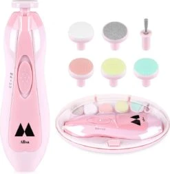 Allsa Baby Nagelvijl - Elektrische Nagelvijl - Ook Voor Volwassenen - LED Licht - Baby Cadeau - Roze