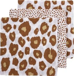 Meyco Cheetah/Panter Hydrofiele Doeken - 3-pack - Camel - 70x70 Cm