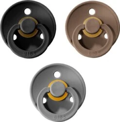 Bibs Fopspeen - Maat 1 0-6 Maanden - 3 Stuks - Smoke, Dark Oak, Black