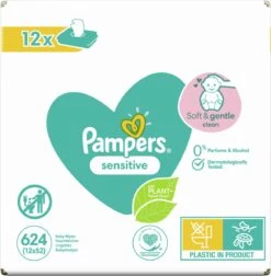 Pampers® Pampers - Sensitive - Billendoekjes - 1248 Doekjes - 24 X 52 -Aanbiedingen BIBS Winkel 1177x1200 1