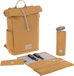 LÄSSIG Luiertas Rolltop Backpack Rugzak Incl Verschoningsmatje - Curry -Aanbiedingen BIBS Winkel 1178x1200 13