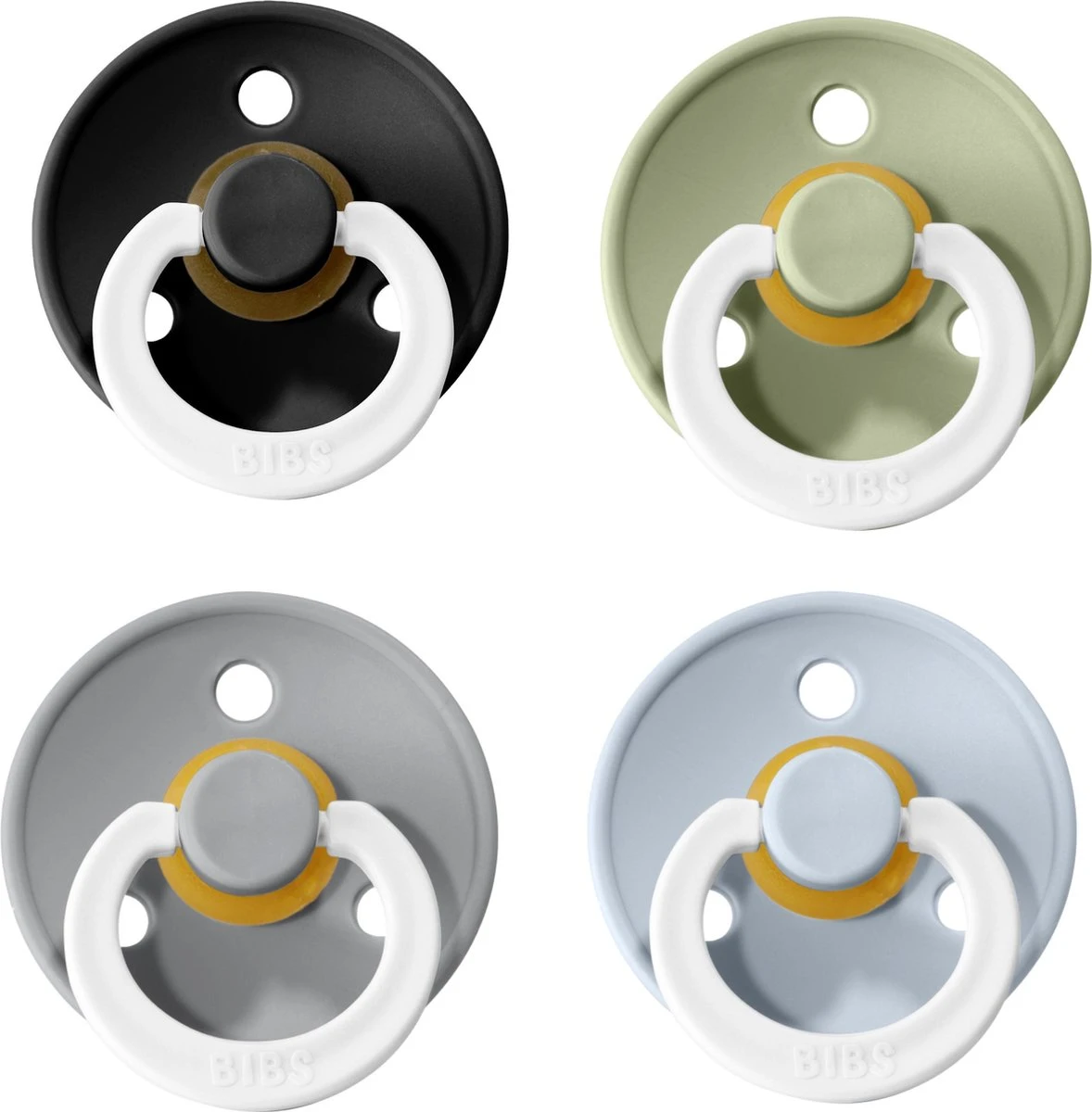 Bibs Fopspeen - Maat 1 0-6 Maanden - 4 Stuks - Black, Sage, Cloud & Baby Blue Glow In The Dark 1 Bibs Fopspeen - Maat 1 0-6 Maanden - 4 Stuks - Black, Sage, Cloud & Baby Blue Glow In The Dark