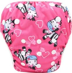 RAMBUX® - Zwemluier - Zebra - Wasbaar & Verstelbaar - Zwembroek Voor Zwembad - Zwemshort Baby & Peuter - 3-15 KG - 0-3 Jaar