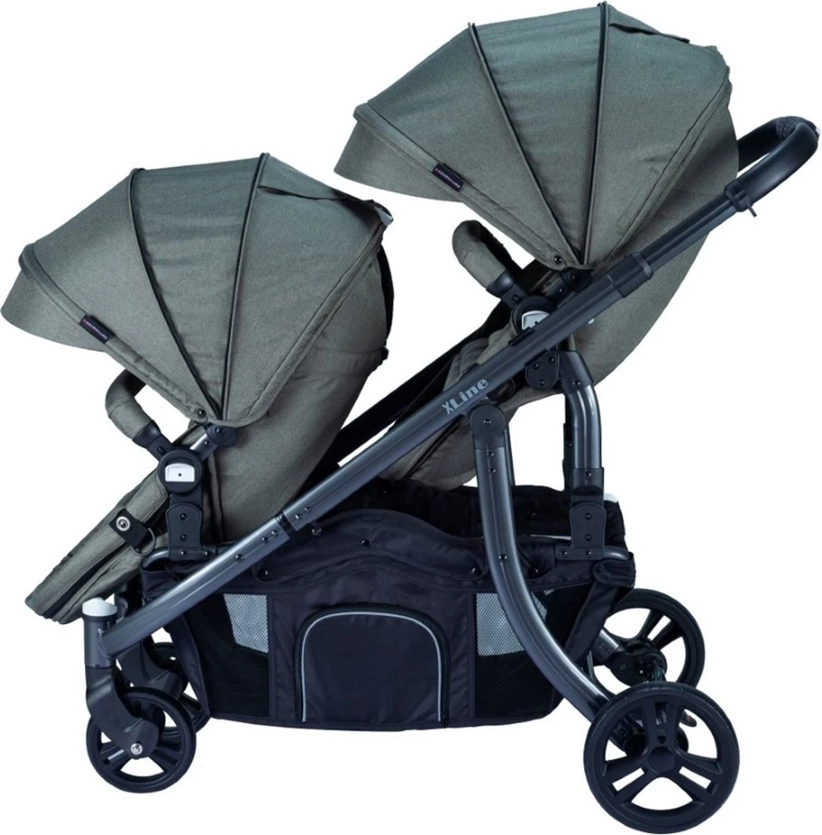 X Adventure Duo Kinderwagen / Tweeling Kinderwagen – Emerald Green 2 X Adventure Duo Kinderwagen / Tweeling Kinderwagen – Emerald Green - Afbeelding 2