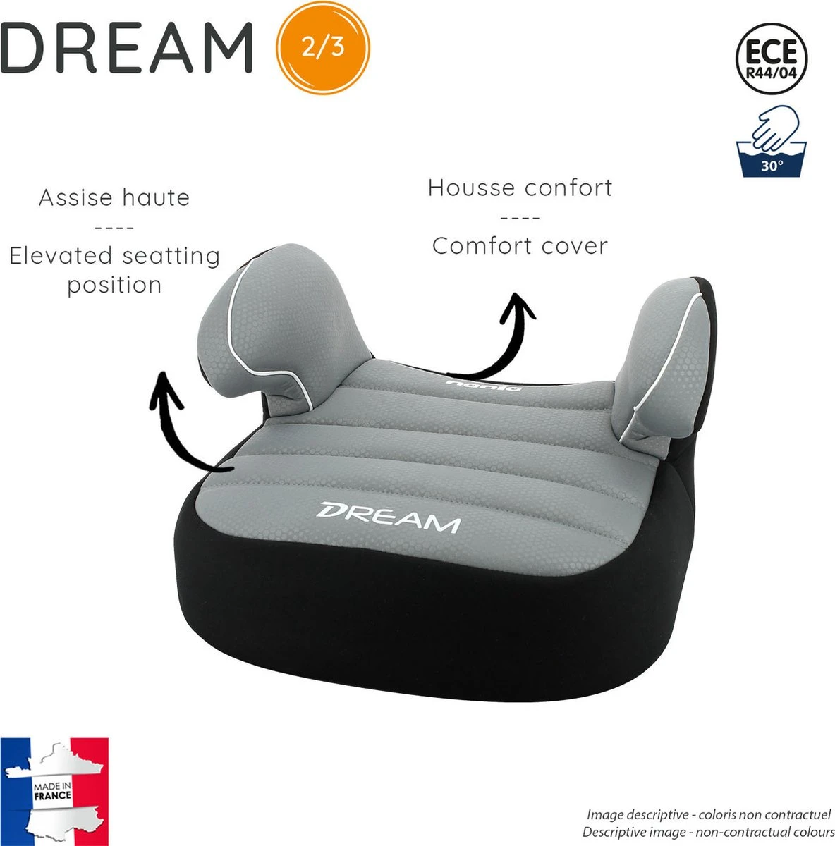 Nania - Zitverhoger Dream Luxe - Groep 2/3 (van 15 Tot 36 Kg) - 3 Tot 12 Jaar - Grijs 1 Nania - Zitverhoger Dream Luxe - Groep 2/3 (van 15 Tot 36 Kg) - 3 Tot 12 Jaar - Grijs