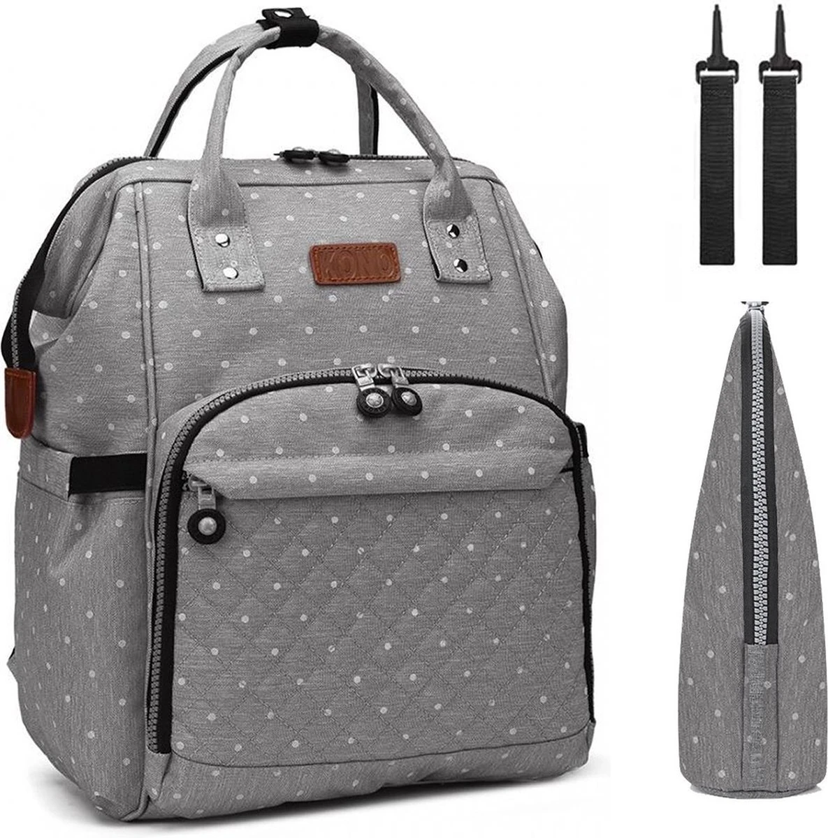 Miss Lulu Luier- En Verzorgingstas Rugzak - Grijs (E6705 D2-GY) 1 Miss Lulu Luier- En Verzorgingstas Rugzak - Grijs (E6705 D2-GY)