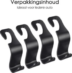 Merkloos Auto Kapstok - Opberghaak - Tashouder - Zwart - 4 Stuks -Aanbiedingen BIBS Winkel 1185x1200 22