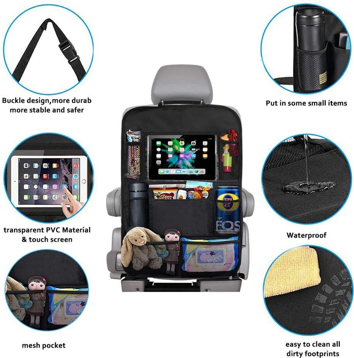 Merkloos Autostoel Organizer + Opvouwbare Mini Prullenbak Bundel - Musthave Voor Uw Autovakantie! - IPad/Tablet Houder - Opvouwbaar - Inklapbaar - Rugleuning - Auto Opbergsysteem - Kinderen - Waterafstotend - Prullenmand - Licht - Opberg - Universeel - Handig 7 Merkloos Autostoel Organizer + Opvouwbare Mini Prullenbak Bundel - Musthave Voor Uw Autovakantie! - IPad/Tablet Houder - Opvouwbaar - Inklapbaar - Rugleuning - Auto Opbergsysteem - Kinderen - Waterafstotend - Prullenmand - Licht - Opberg - Universeel - Handig - Afbeelding 7