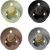 BIBS | Fopspeen Set 4 Stuks | Maat 3 | 18+ Maanden | Black, Iron, Sage, Dark Oak