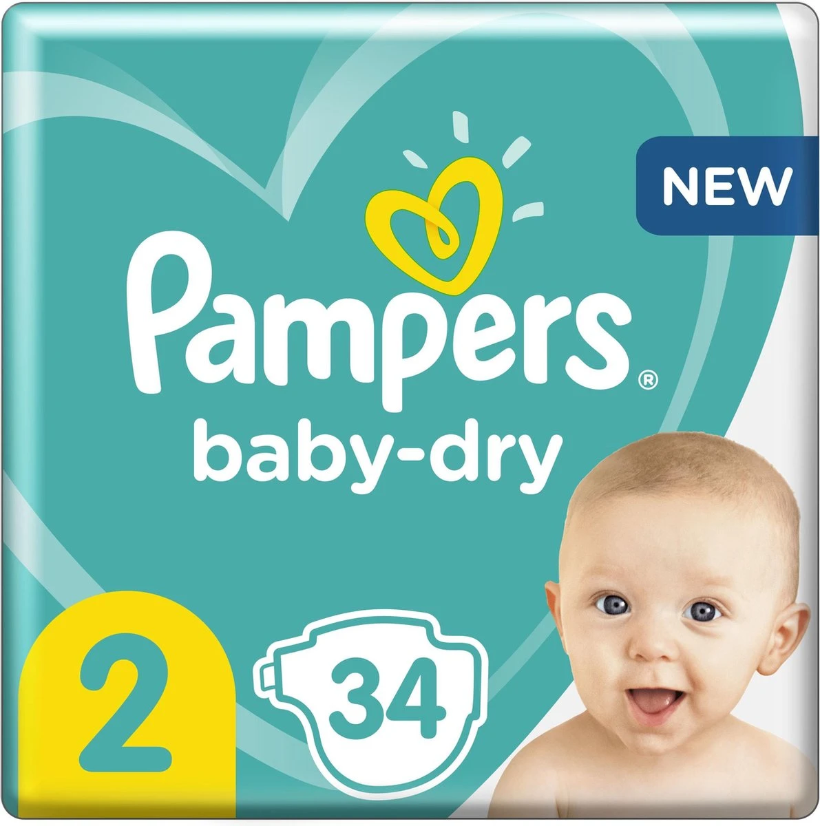 Pampers® Pampers Baby-Dry - Maat 2 (4-8kg) - 34 Luiers 1 Pampers® Pampers Baby-Dry - Maat 2 (4-8kg) - 34 Luiers