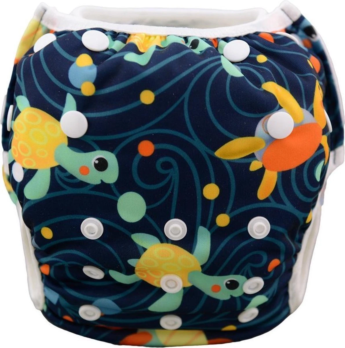 Zwemluier Happy Turtles | 0-3 Jaar | One Size - In Maat Verstelbaar | Wasbare Zwemluier | Herbruikbaar | Kidzstore.eu 1 Zwemluier Happy Turtles | 0-3 Jaar | One Size - In Maat Verstelbaar | Wasbare Zwemluier | Herbruikbaar | Kidzstore.eu