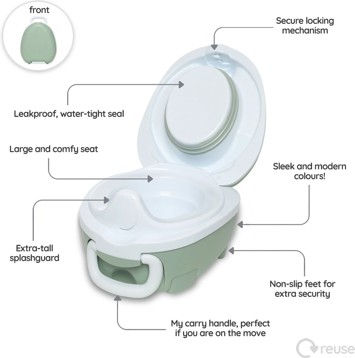 My Carry Potty® My Carry Potty Pastel Groen 3 My Carry Potty® My Carry Potty Pastel Groen - Afbeelding 3