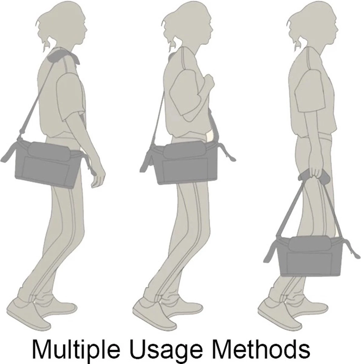 3 In 1 Kinderwagen Tas Universele Wandelwagen | Luiertas Draagtas Reistas Met Fles En Bekerhouder | - Zwart 3 3 In 1 Kinderwagen Tas Universele Wandelwagen | Luiertas Draagtas Reistas Met Fles En Bekerhouder | - Zwart - Afbeelding 3