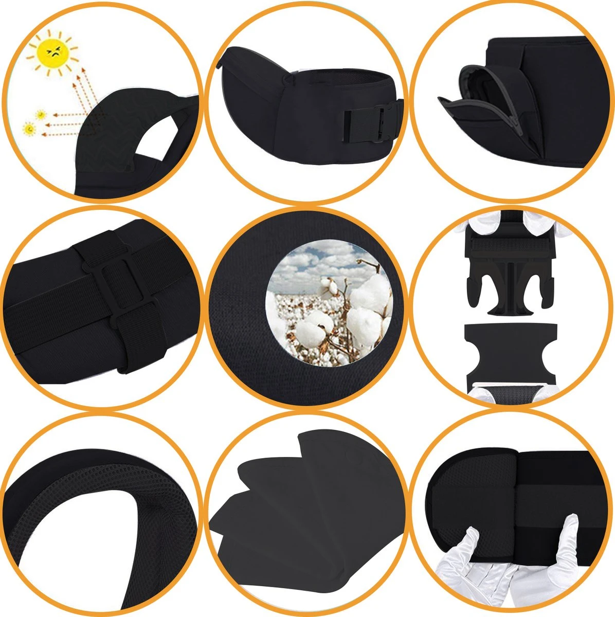 Deryan Pack Luxe Ergonomische Draagzak - Babydrager + Opbergvakjes - Zwart 13 Deryan Pack Luxe Ergonomische Draagzak - Babydrager + Opbergvakjes - Zwart - Afbeelding 13