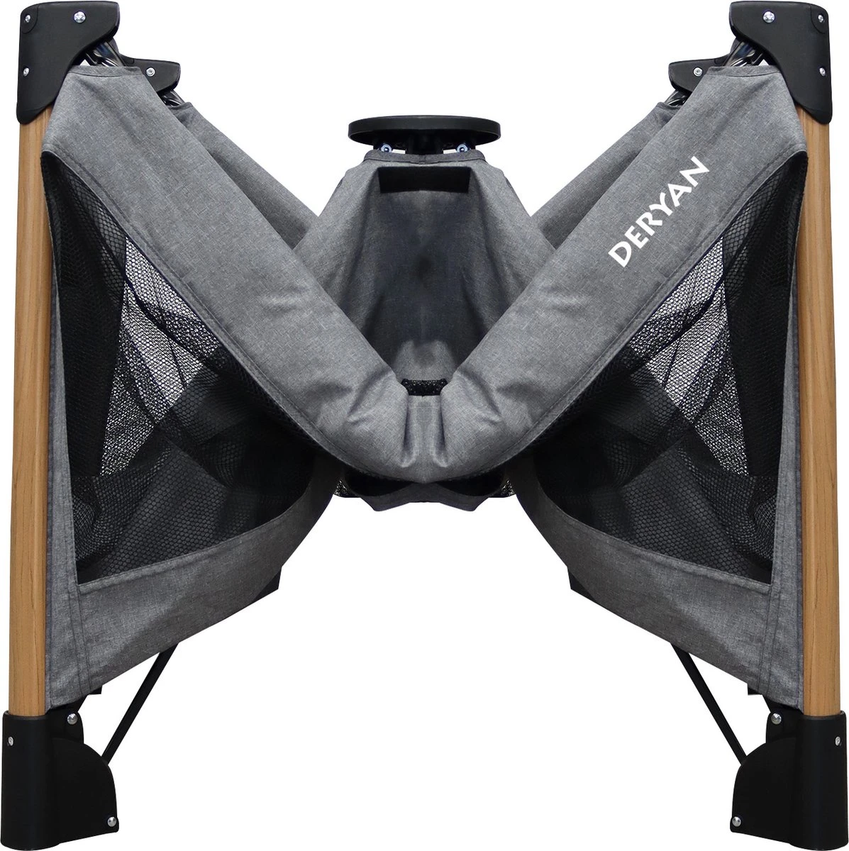 Deryan Luxe Campingbed Compleet - 120x60cm - Bodemverhoger - Verschoonblad - Opbergmand - Grijs 6 Deryan Luxe Campingbed Compleet - 120x60cm - Bodemverhoger - Verschoonblad - Opbergmand - Grijs - Afbeelding 6