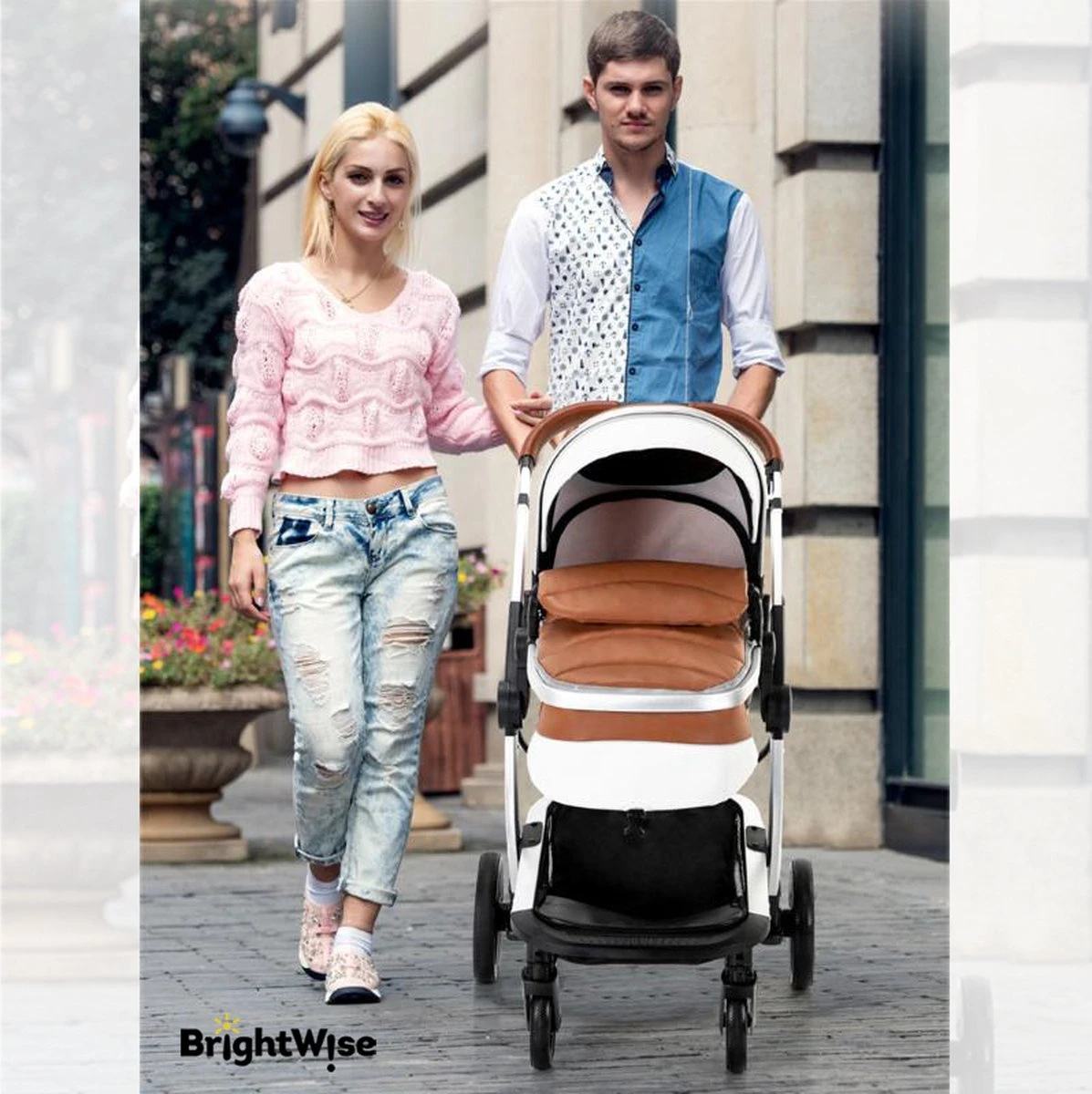 Merkloos BrightWise® Luxe Kinderwagen 3 In 1 Voldoet Aan Alle Europese Veiligheidscertificaten - Wandelwagen - Kinderwagen 3-in-1 Incl Autostoel - Kinderwagen Maxi Cosi – Buggy 3 In 1 - Newborn - Leer - Bruin 14 Merkloos BrightWise® Luxe Kinderwagen 3 In 1 Voldoet Aan Alle Europese Veiligheidscertificaten - Wandelwagen - Kinderwagen 3-in-1 Incl Autostoel - Kinderwagen Maxi Cosi – Buggy 3 In 1 - Newborn - Leer - Bruin - Afbeelding 14