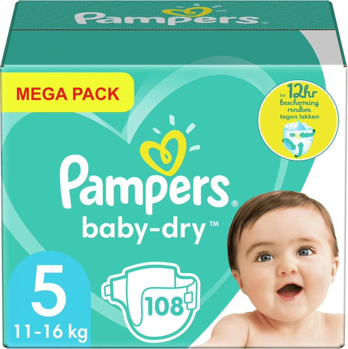 Pampers® Pampers - Baby Dry - Maat 5 - Mega Maandbox - 324 Luiers 1 Pampers® Pampers - Baby Dry - Maat 5 - Mega Maandbox - 324 Luiers