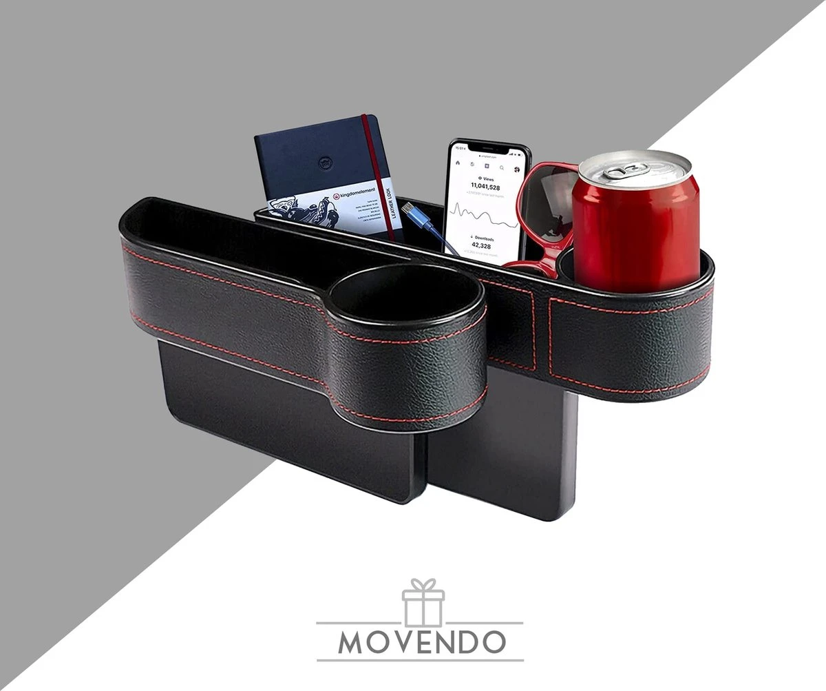 MOVENDO® - Luxe Auto Organizer Bestuurder En Bijrijder - Autostoel Opbergdoos Met Bekerhouder - Opbergen Auto Accessoires - Auto Accessories - Smartphone Telefoon Houder Geschikt Voor Tablet IPad Samsung Tab En Nintendo Switch - Cadeautje 1 MOVENDO® - Luxe Auto Organizer Bestuurder En Bijrijder - Autostoel Opbergdoos Met Bekerhouder - Opbergen Auto Accessoires - Auto Accessories - Smartphone Telefoon Houder Geschikt Voor Tablet IPad Samsung Tab En Nintendo Switch - Cadeautje