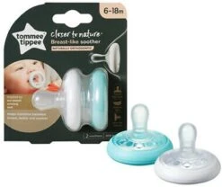 Tommee Tippee Borstachtige Fopspeen - Op Huid Lijkende Textuur - Symmetrisch Orthodontisch Ontwerp - BPA-vrij - 6-18 Maanden - Verpakt Per 2 Fopspenen -Aanbiedingen BIBS Winkel 1200x1010 8
