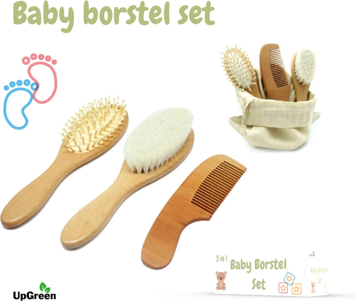 UpGreen® - Baby Verzorgingsset – Baby Borstel – Baby Borstel Set - Kraamcadeau – Baby Manicureset - Baby Verzorgingsproducten – Baby Borstel En Kam – Baby Kam – Baby Borstel Hout – Baby Haarborstel – Baby Borstel Geitenhaar 1 UpGreen® - Baby Verzorgingsset – Baby Borstel – Baby Borstel Set - Kraamcadeau – Baby Manicureset - Baby Verzorgingsproducten – Baby Borstel En Kam – Baby Kam – Baby Borstel Hout – Baby Haarborstel – Baby Borstel Geitenhaar