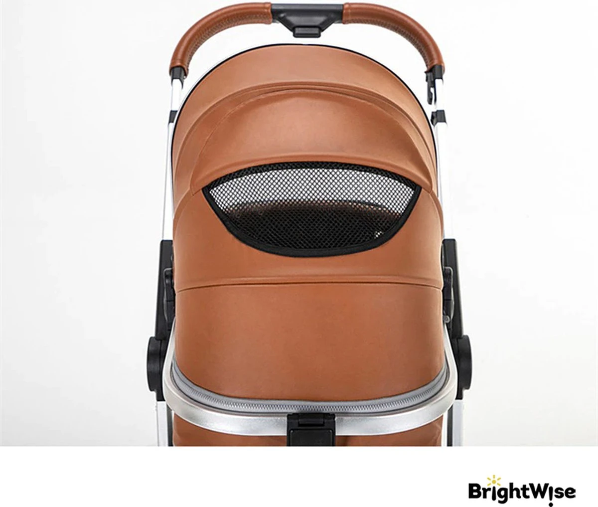 Merkloos BrightWise® Luxe Kinderwagen 3 In 1 Voldoet Aan Alle Europese Veiligheidscertificaten - Wandelwagen - Kinderwagen 3-in-1 Incl Autostoel - Kinderwagen Maxi Cosi – Buggy 3 In 1 - Newborn - Leer - Bruin 8 Merkloos BrightWise® Luxe Kinderwagen 3 In 1 Voldoet Aan Alle Europese Veiligheidscertificaten - Wandelwagen - Kinderwagen 3-in-1 Incl Autostoel - Kinderwagen Maxi Cosi – Buggy 3 In 1 - Newborn - Leer - Bruin - Afbeelding 8