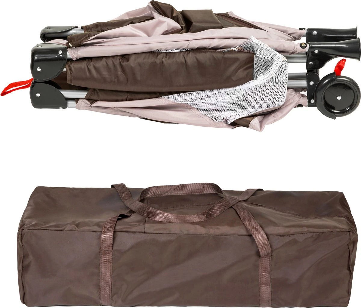 Tectake - Reisbedje Babybed Campingbed Dodo - 132x75x104cm Incl. Aankleedkussen En Draagtas - Bruin - 402203 5 Tectake - Reisbedje Babybed Campingbed Dodo - 132x75x104cm Incl. Aankleedkussen En Draagtas - Bruin - 402203 - Afbeelding 5
