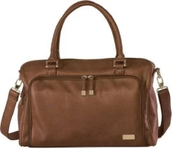 Grote Luiertas Double Zip Satchel Chestnut Redwood - Kunstleer - 42 Cm Breed -Aanbiedingen BIBS Winkel 1200x1039 6