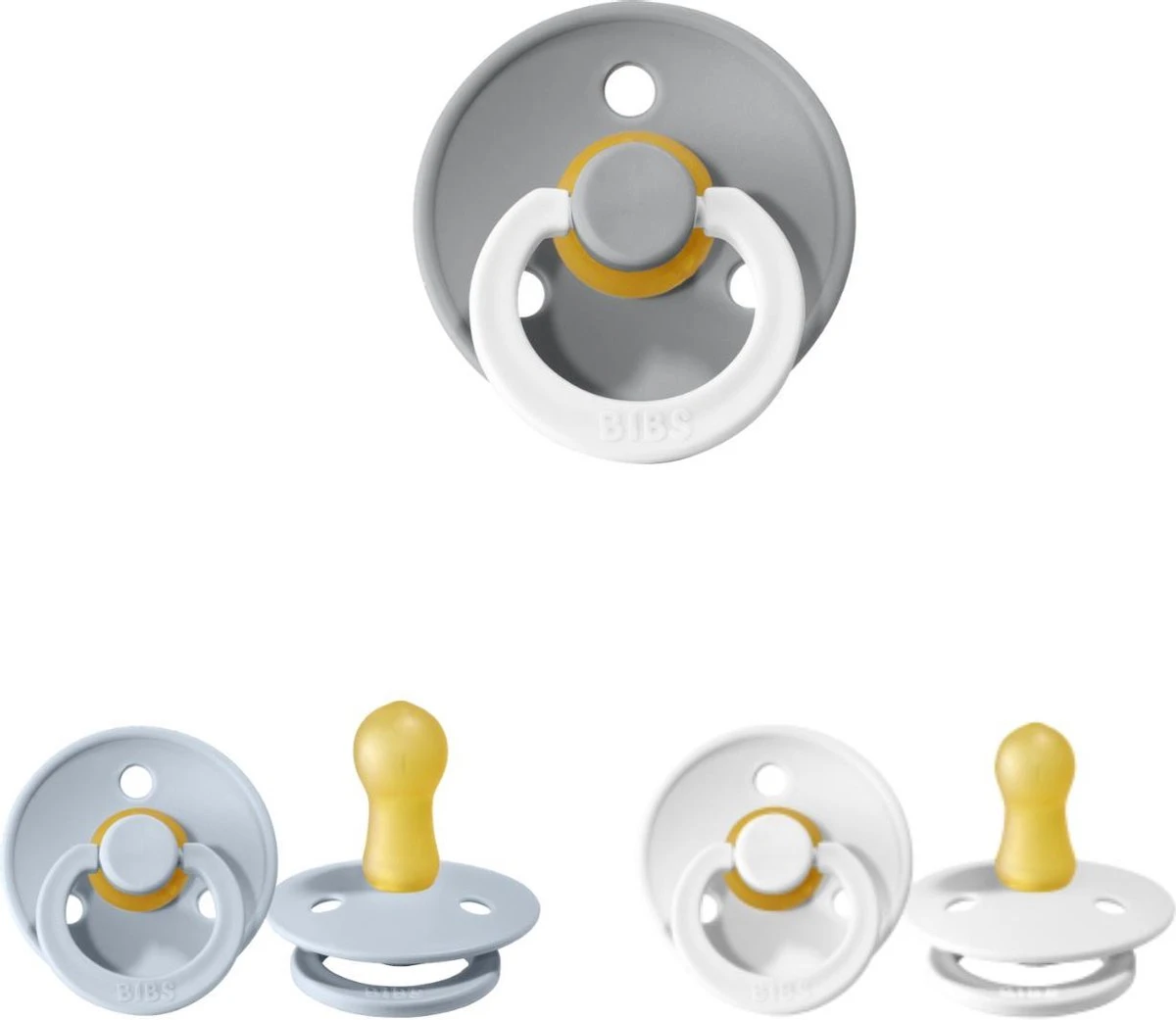 Bibs Maat 2 - Babyblue - Cloud Glow In The Dark - Wit 1 Bibs Maat 2 - Babyblue - Cloud Glow In The Dark - Wit