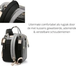 Humpy Dumpy Stijlvolle Luiertas Rugzak (Grijs) Met Uitschuifbaar Verschoon/ Slaap Bedje. Incl. Verschoon Matje, USB Poort & Buggy Straps -Aanbiedingen BIBS Winkel 1200x1042 13