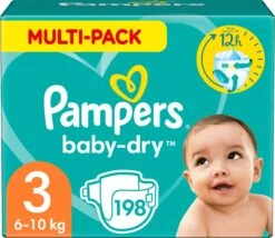 Pampers® Pampers Baby-Dry Luiers - Maat 3 (6-10 Kg) - 198 Stuks - Multi-Pack