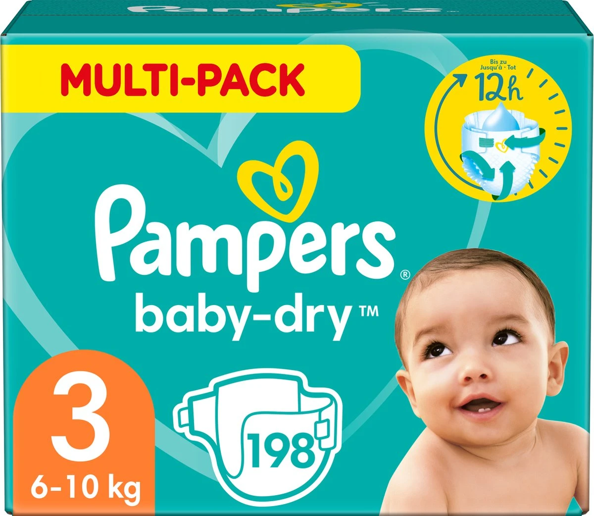 Pampers® Pampers Baby-Dry Luiers - Maat 3 (6-10 Kg) - 198 Stuks - Multi-Pack 1 Pampers® Pampers Baby-Dry Luiers - Maat 3 (6-10 Kg) - 198 Stuks - Multi-Pack