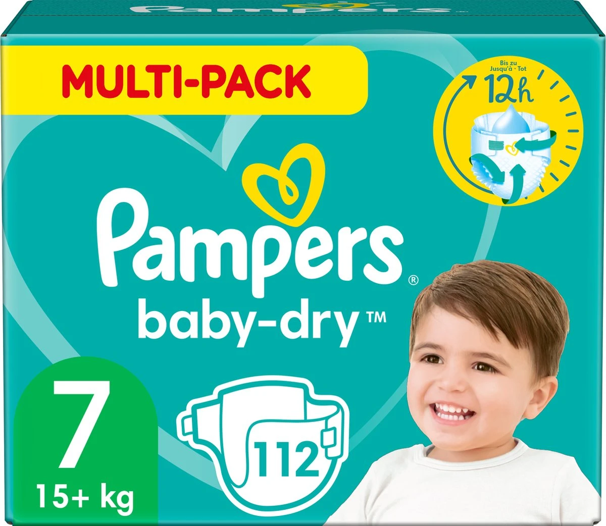 Pampers® Pampers Baby-Dry Luiers - Maat 7 (+15 Kg) - 112 Stuks - Multi-Pack 1 Pampers® Pampers Baby-Dry Luiers - Maat 7 (+15 Kg) - 112 Stuks - Multi-Pack