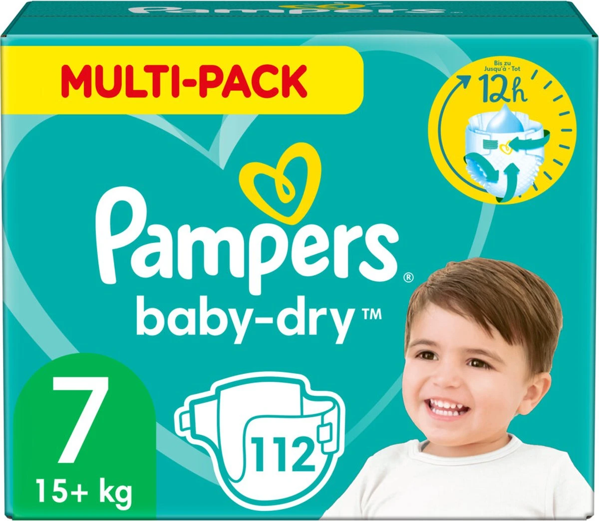 Pampers® Pampers Baby-Dry Luiers - Maat 7 (+15 Kg) - 112 Stuks - Multi-Pack 7 Pampers® Pampers Baby-Dry Luiers - Maat 7 (+15 Kg) - 112 Stuks - Multi-Pack - Afbeelding 7